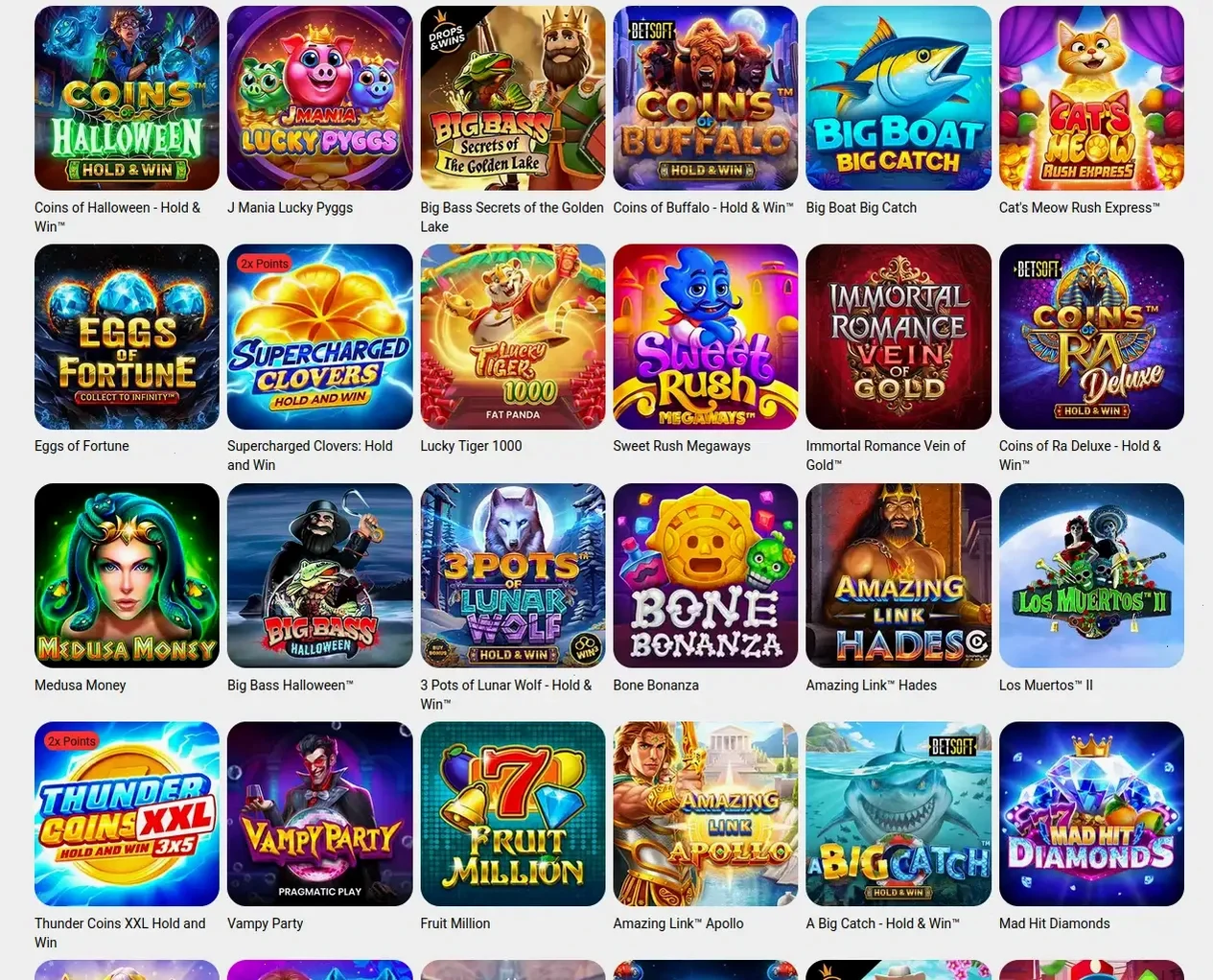 Dragonia Casino Spielauswahl